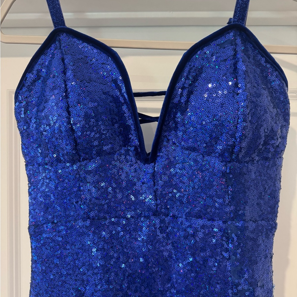 Blue Sparkly Prom Dress - Picture 2 of 6